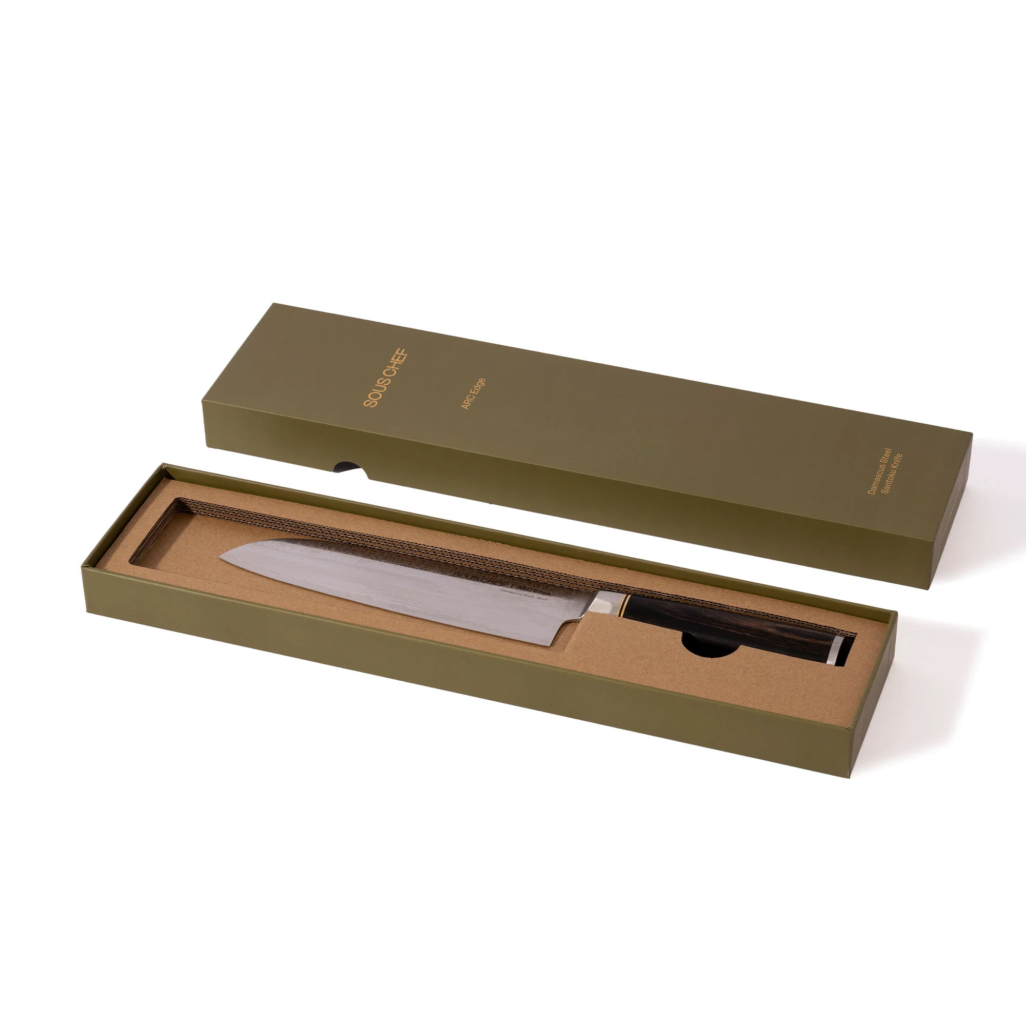 Sous Chef ARC Edge Damascus Steel Santoku Knife, 18cm - Image 9