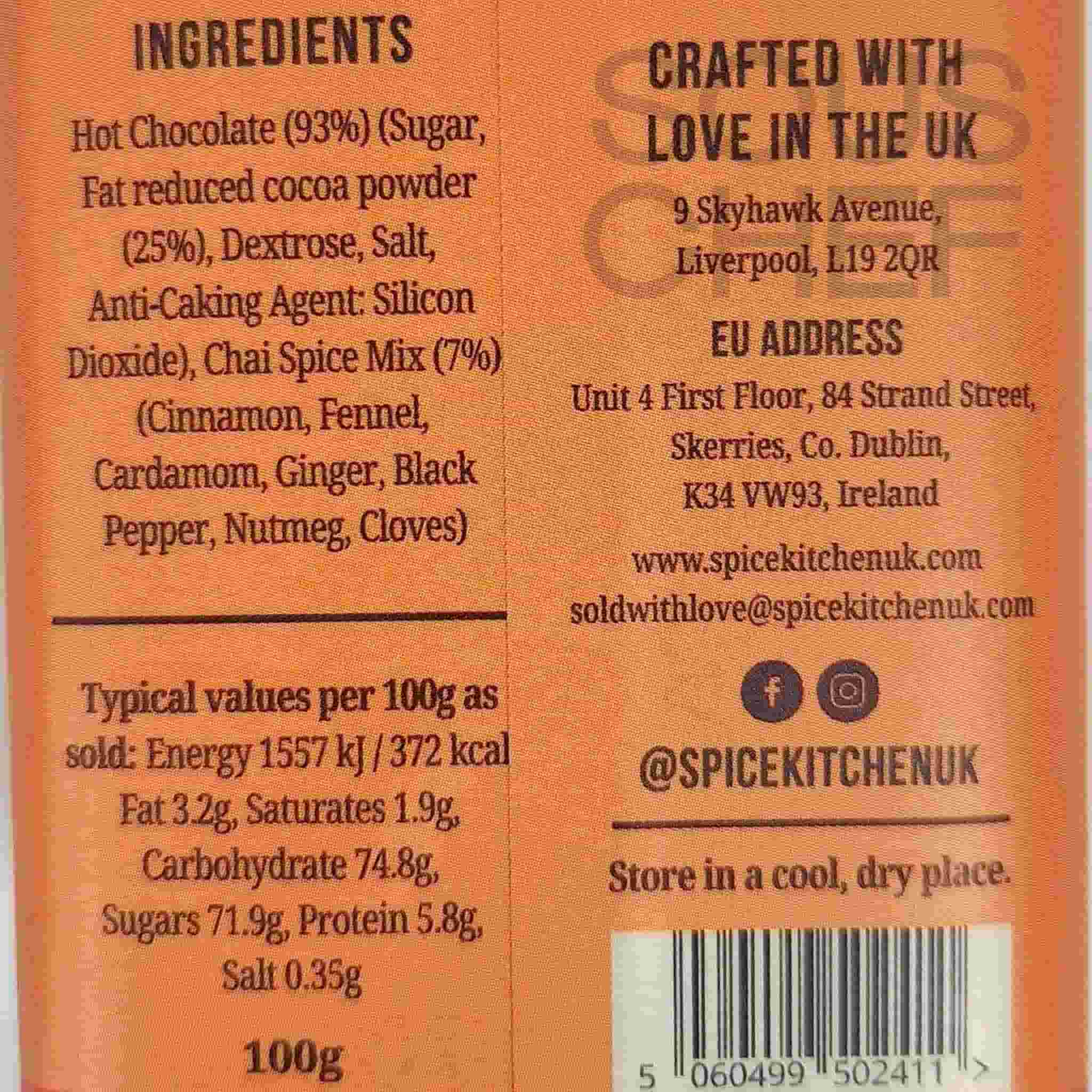 Spice Kitchen Chai Hot Chocolate, 100g - Image 2