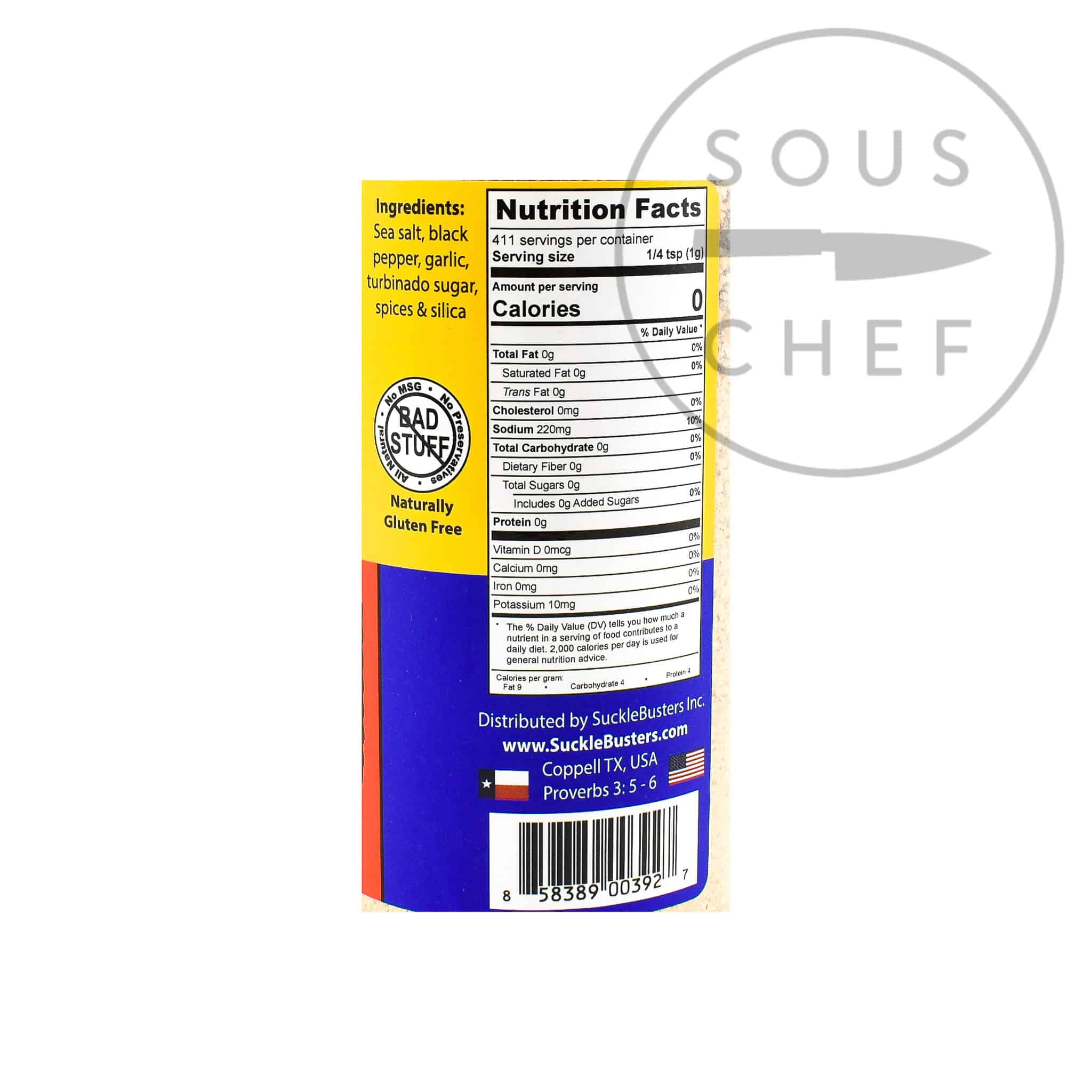 Sucklebusters Salt Pepper Garlic Seasoning, 411g - Image 2