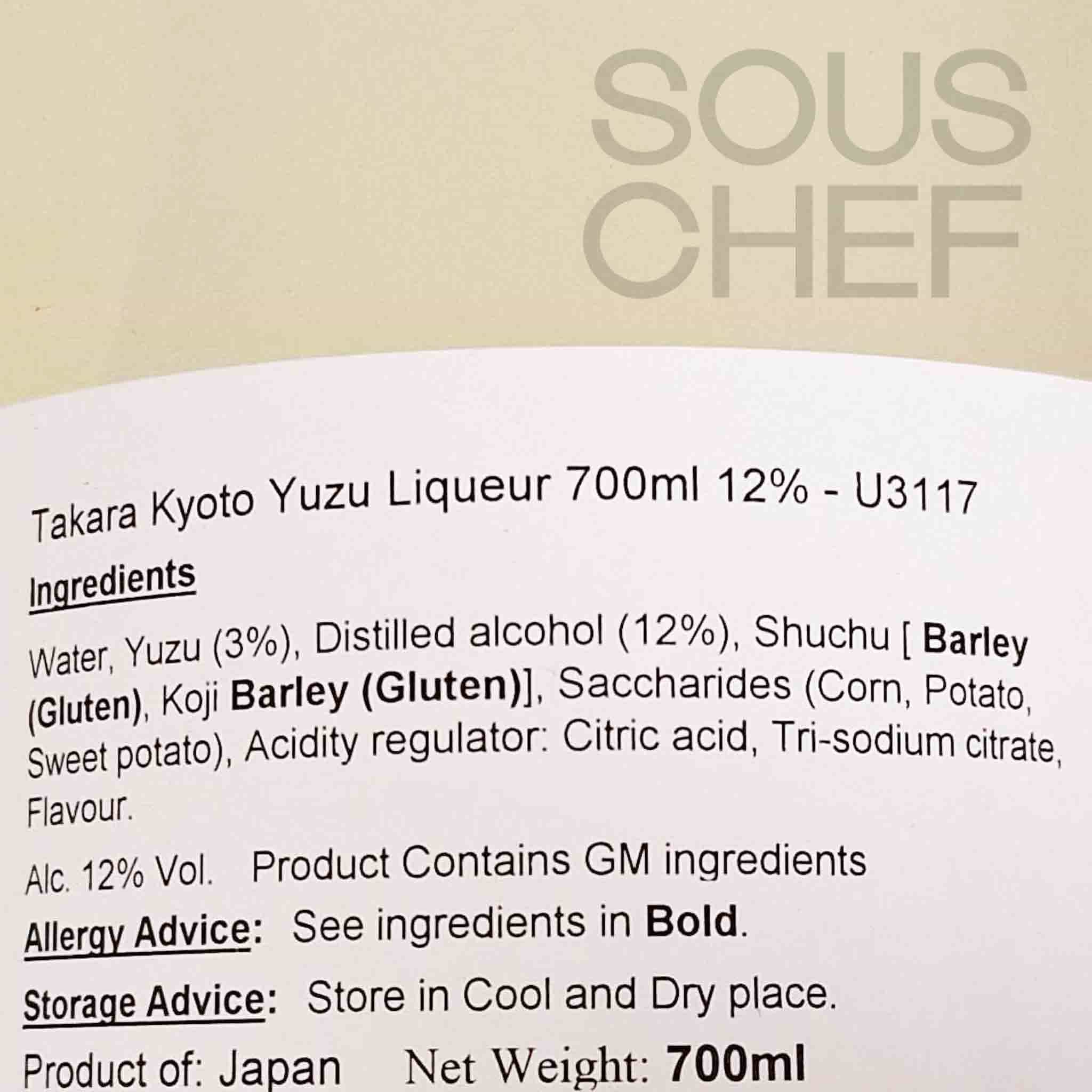 Takara Kyoto Yuzu Liqueur 12%, 700ml - Image 2