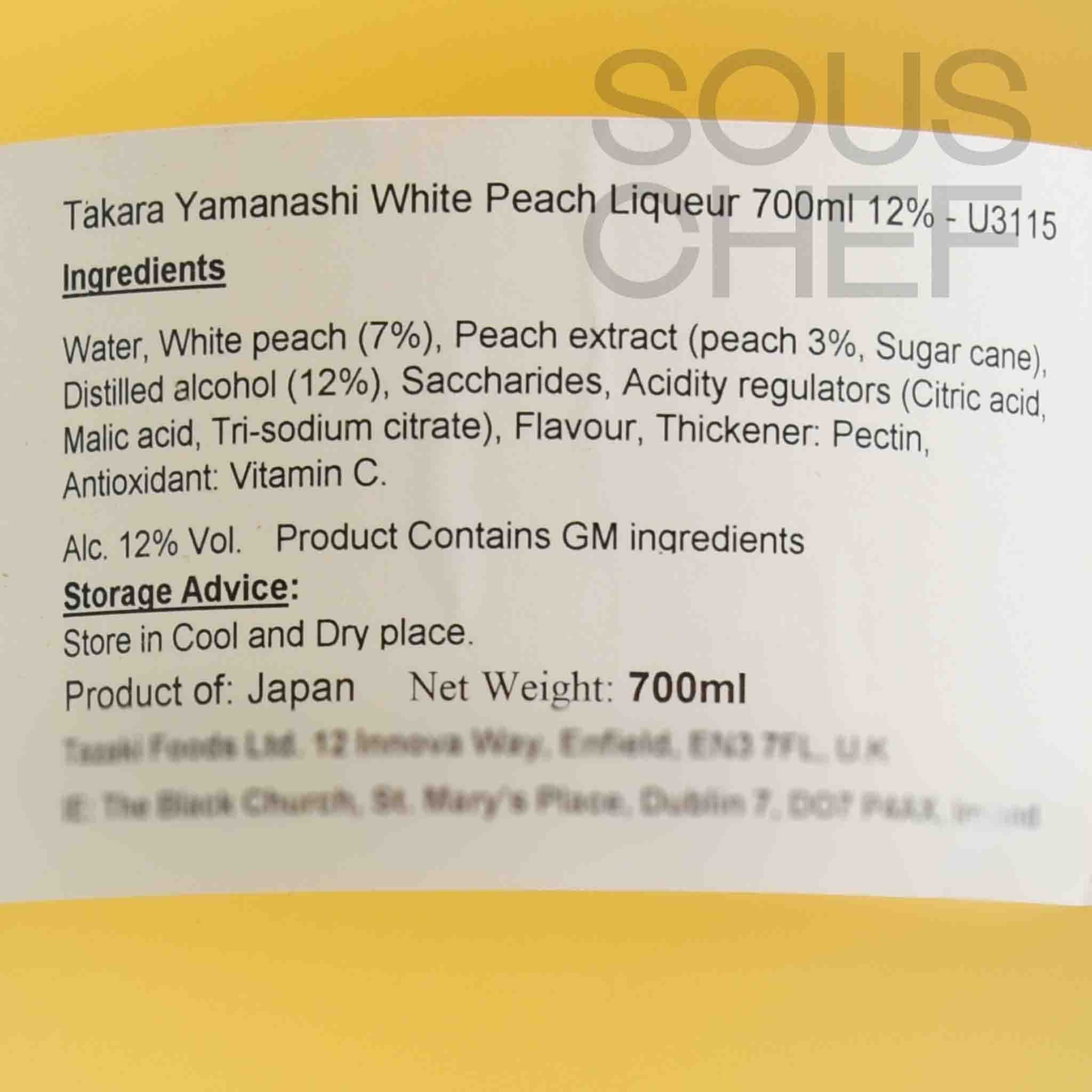 Takara Yamanashi White Peach Liqueur 12%, 700ml - Image 2