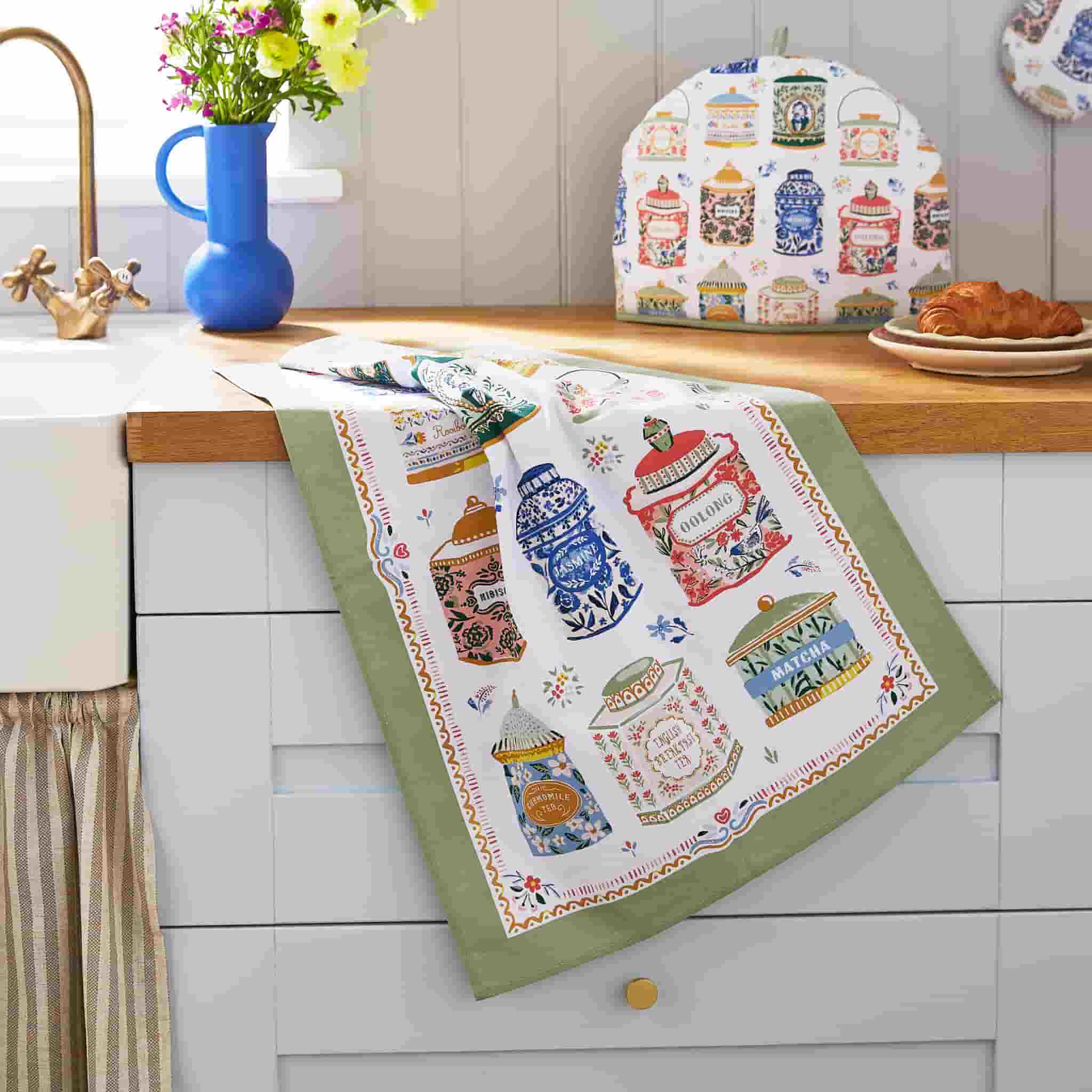 Tea Tins Cotton Tea Towel - Image 2