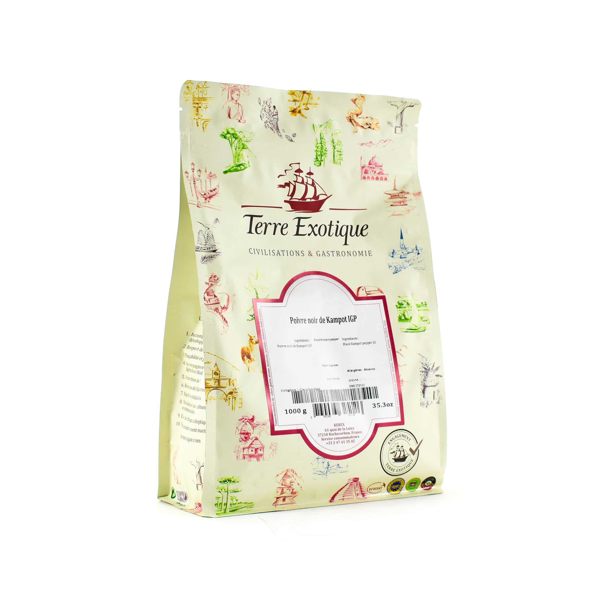 Terre Exotique Black Kampot Pepper, 1kg
