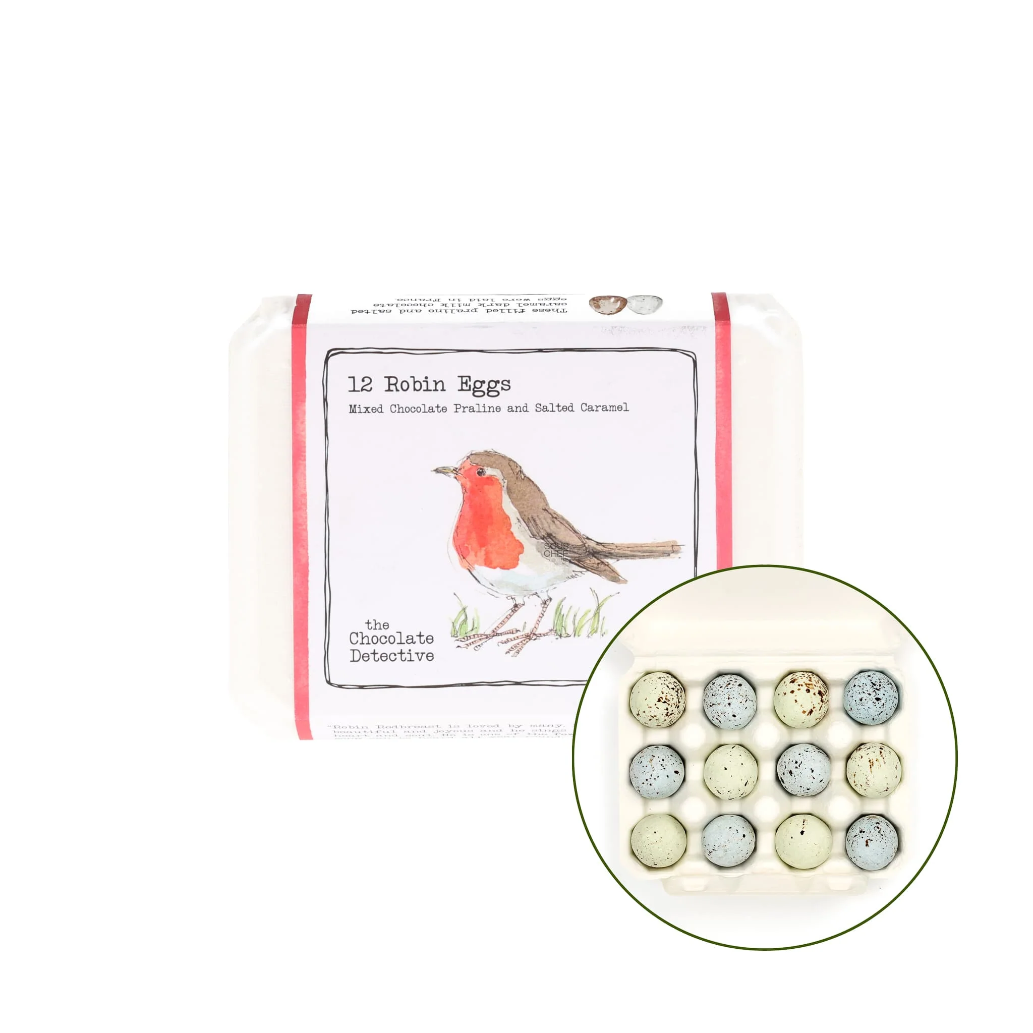 The Chocolate Detective 12 Robin Chocolate Eggs, 150g