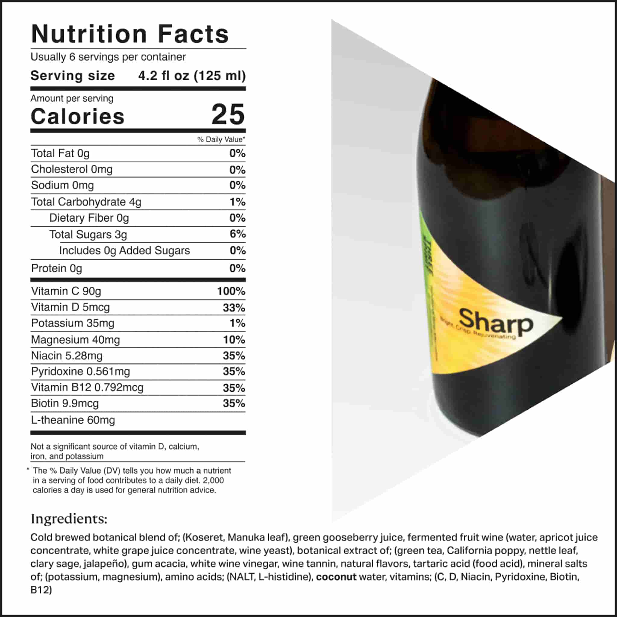 Three Spirit Drinks Blurred Vines Sharp 0% White Wine Spritz, 750ml - Image 2
