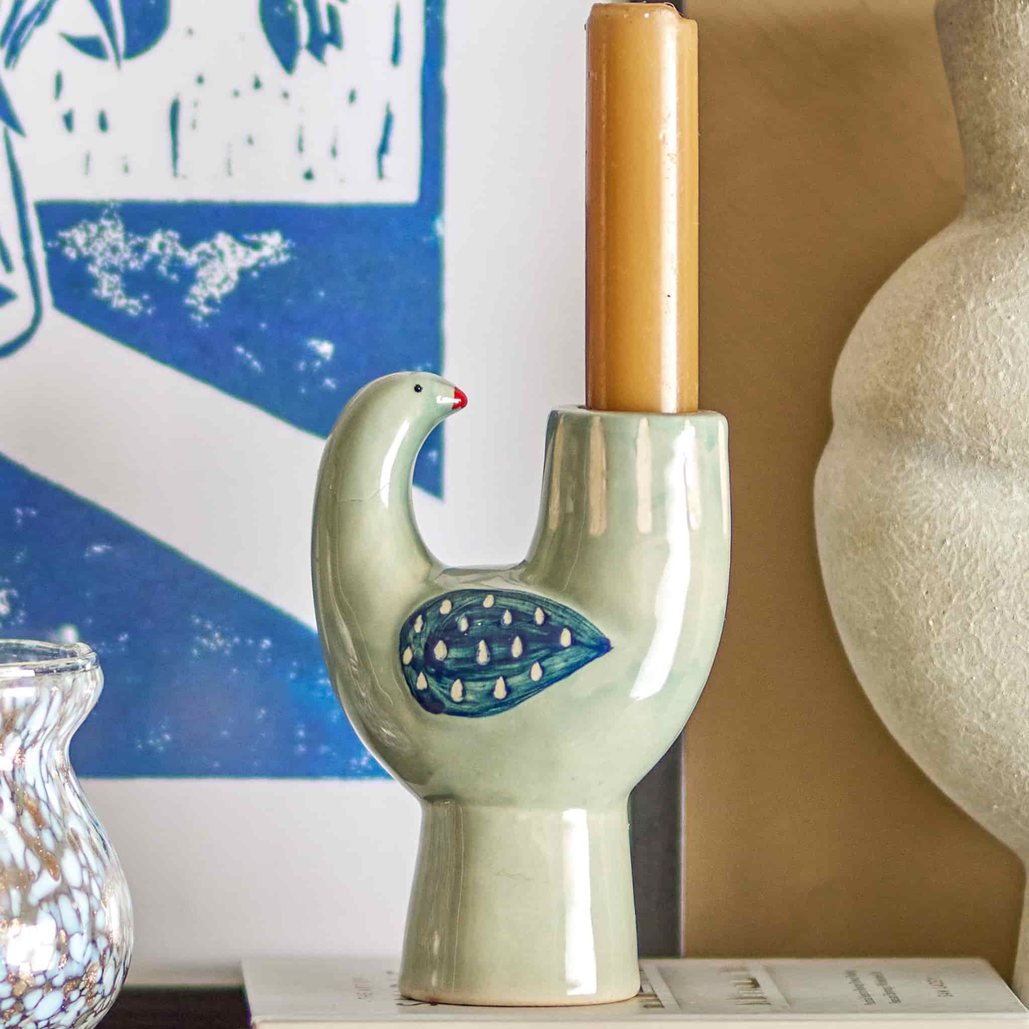 Trudy Blue Bird Candle Holder - Image 3