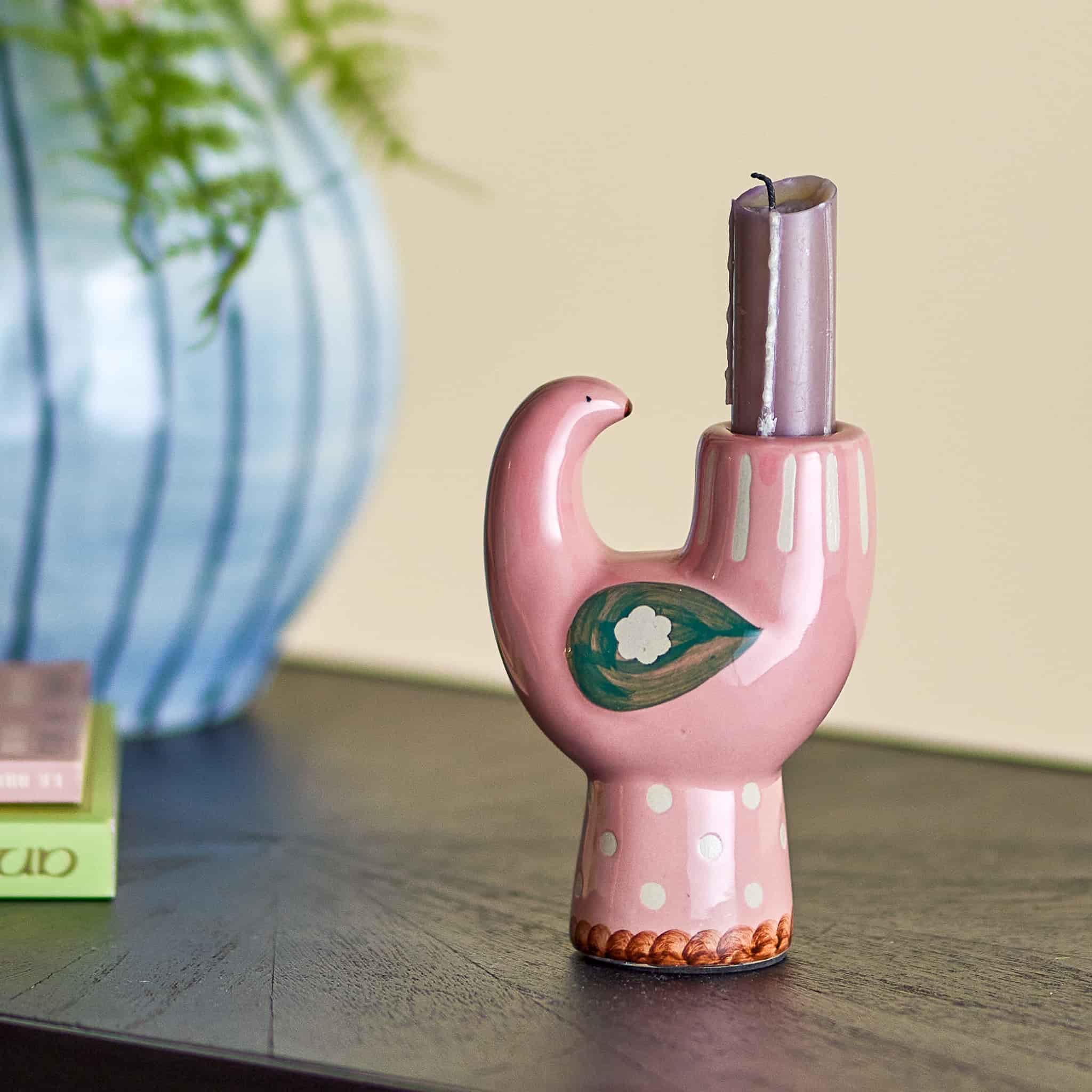 Trudy Pink Bird Candle Holder - Image 3