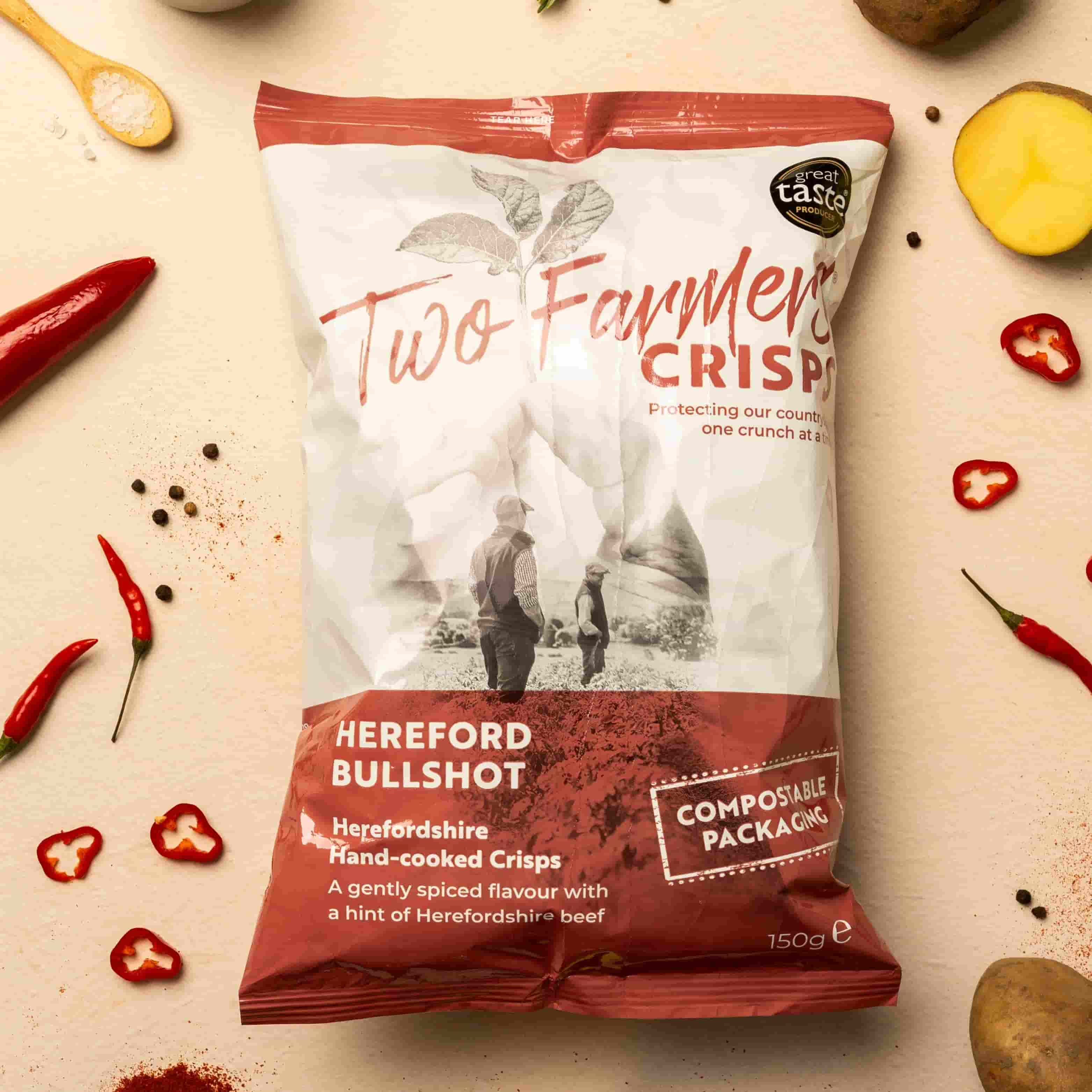 Two Farmers Hereford Bullshot Potato Crisps, 150g - Image 3