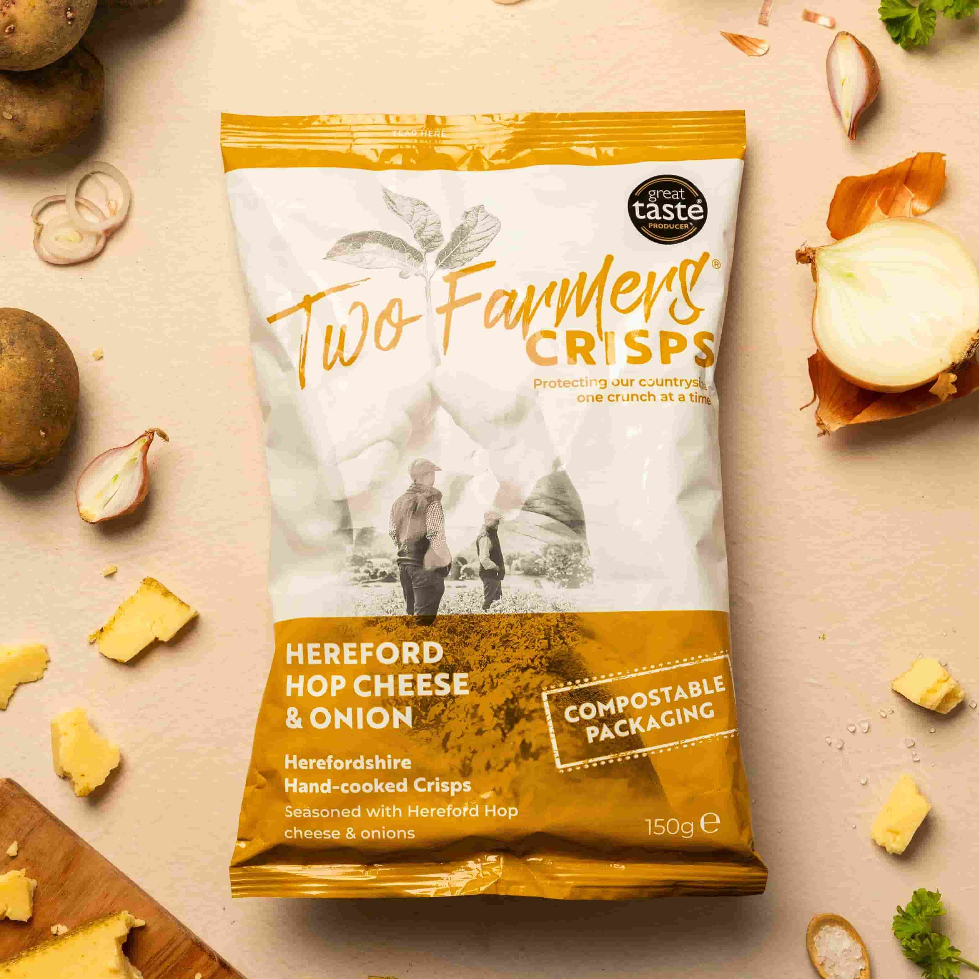 Two Farmers Hereford Hop Cheese & Onion Potato Crisps, 150g - Image 3