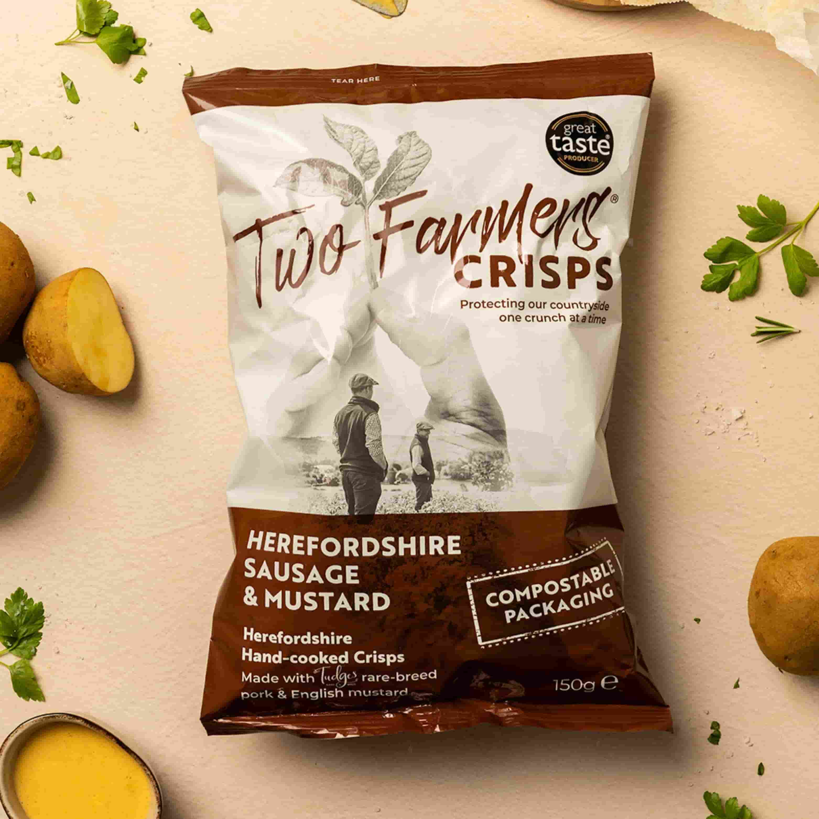Two Farmers Herefordshire Sausage & Mustard Potato Crisps, 150g - Image 2