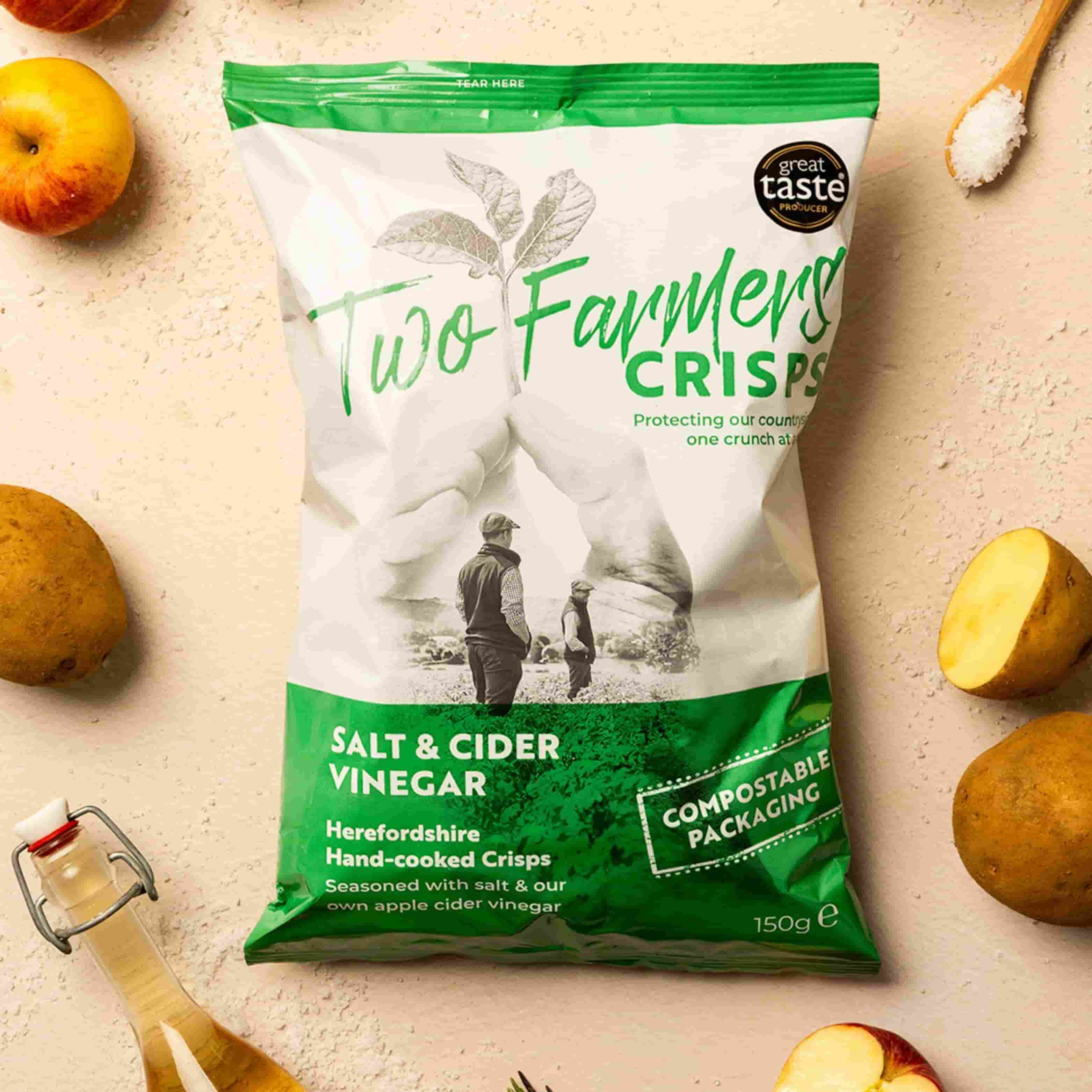 Two Farmers Salt & Cider Vinegar Potato Crisps, 150g - Image 3