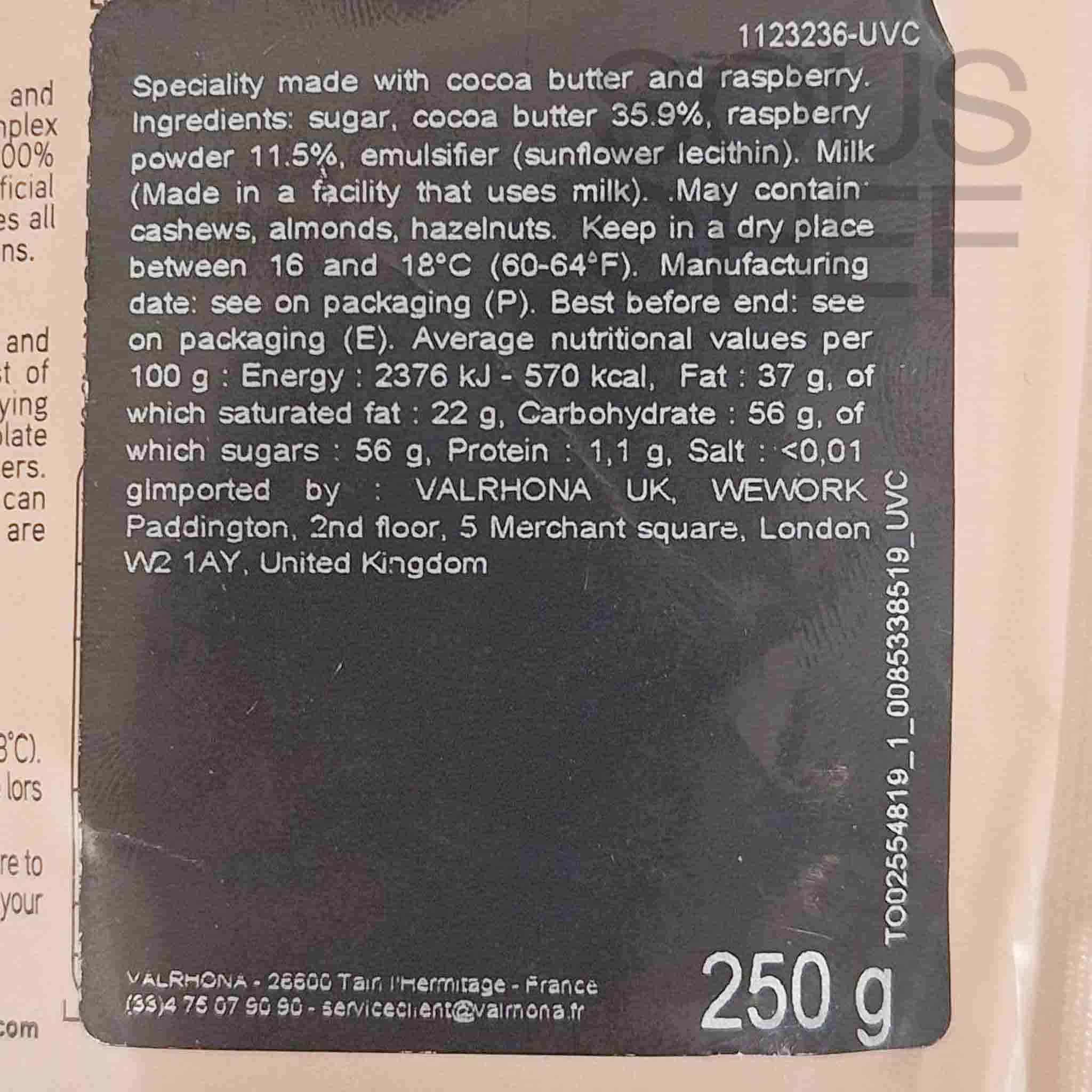 Valrhona Raspberry Inspiration Drops, 250g - Image 2