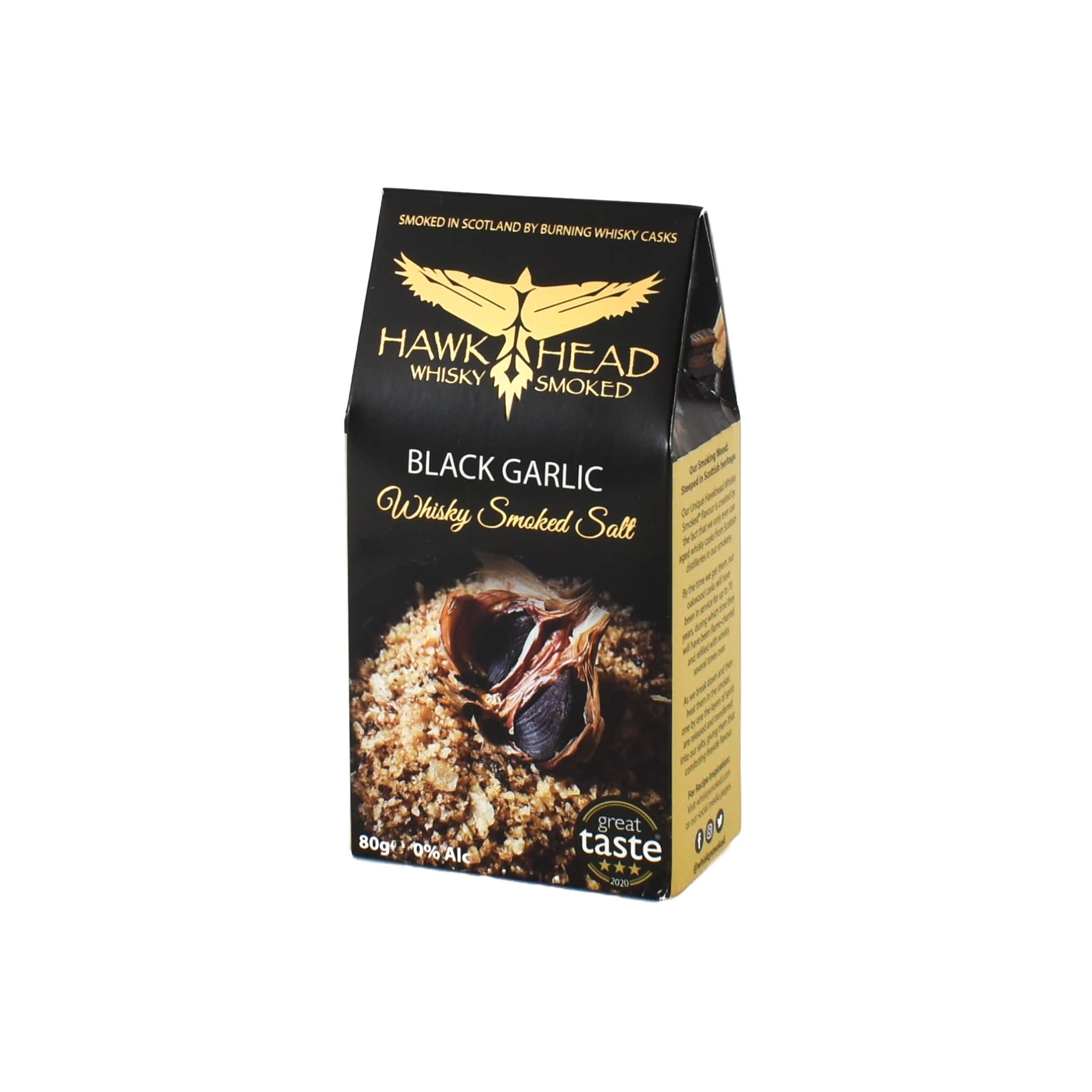 Whisky Smoked Sea Salt with Black Garlic, 80g