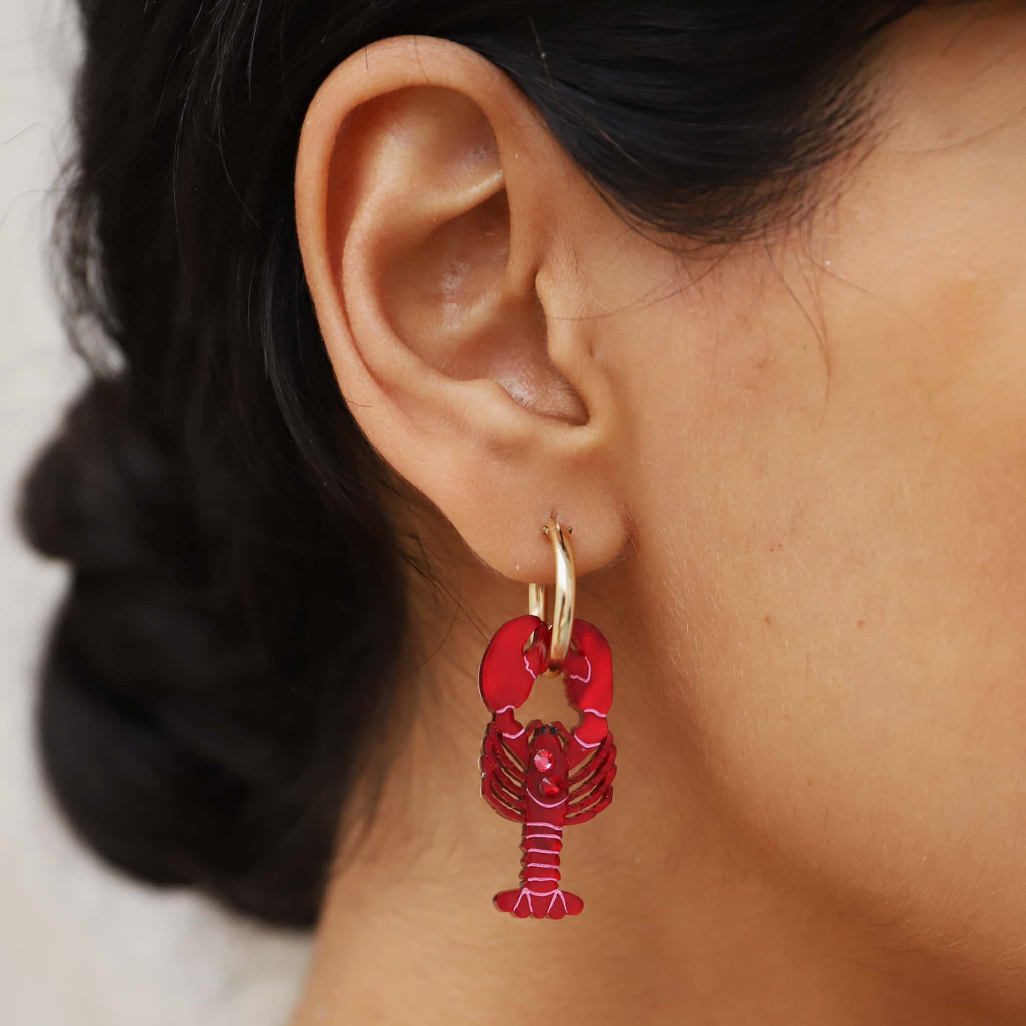 Wolf & Moon Lobster Hoop Earrings - Image 2