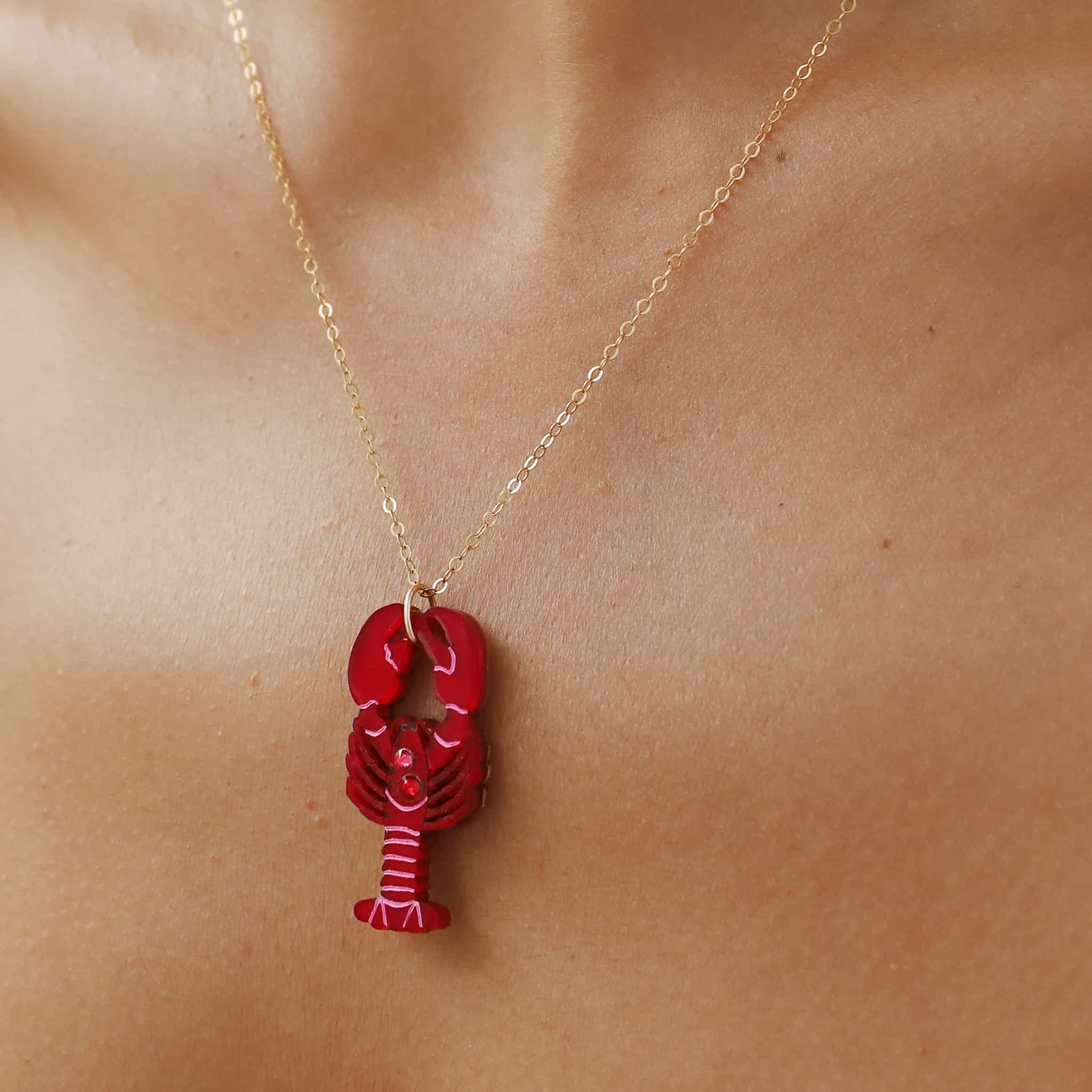 Wolf & Moon Lobster Necklace - Image 2