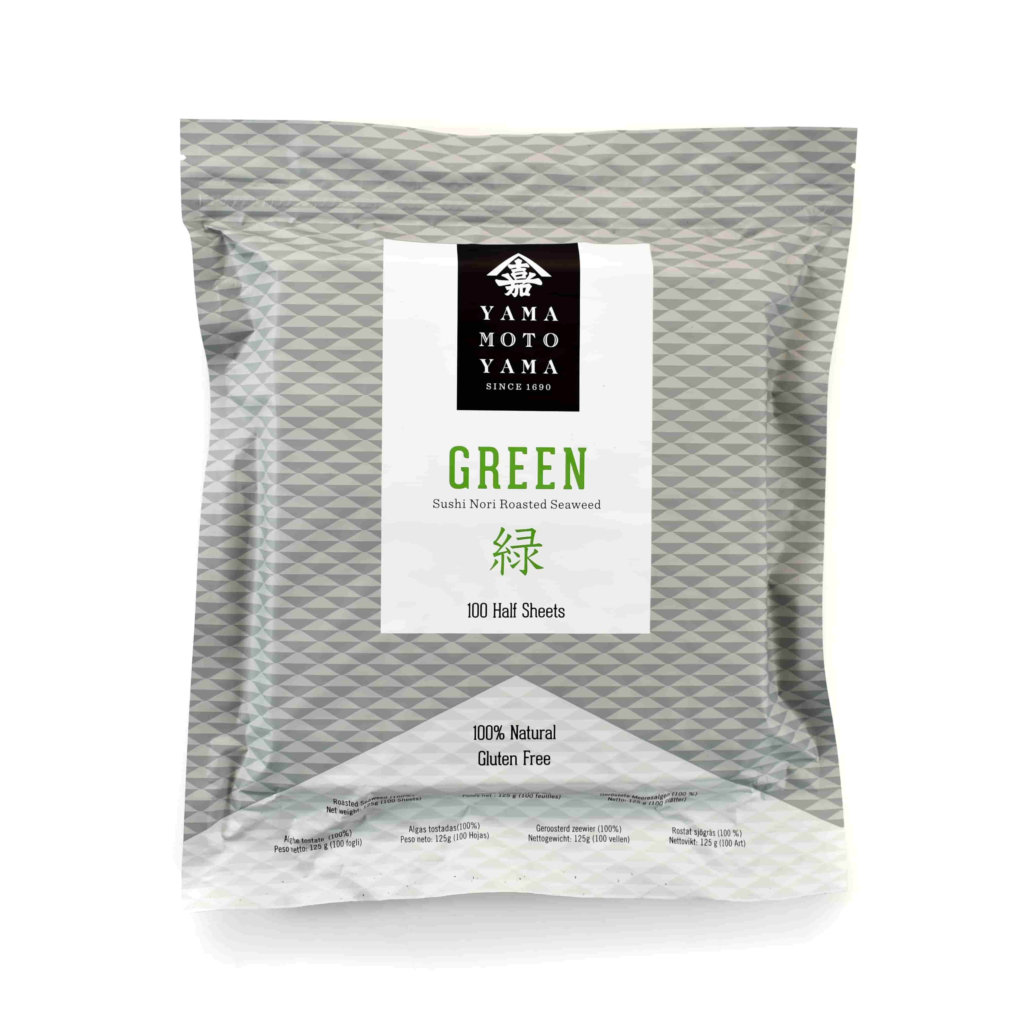 Yakizushinori Green Half Cut Nori Sheets - 100 sheets