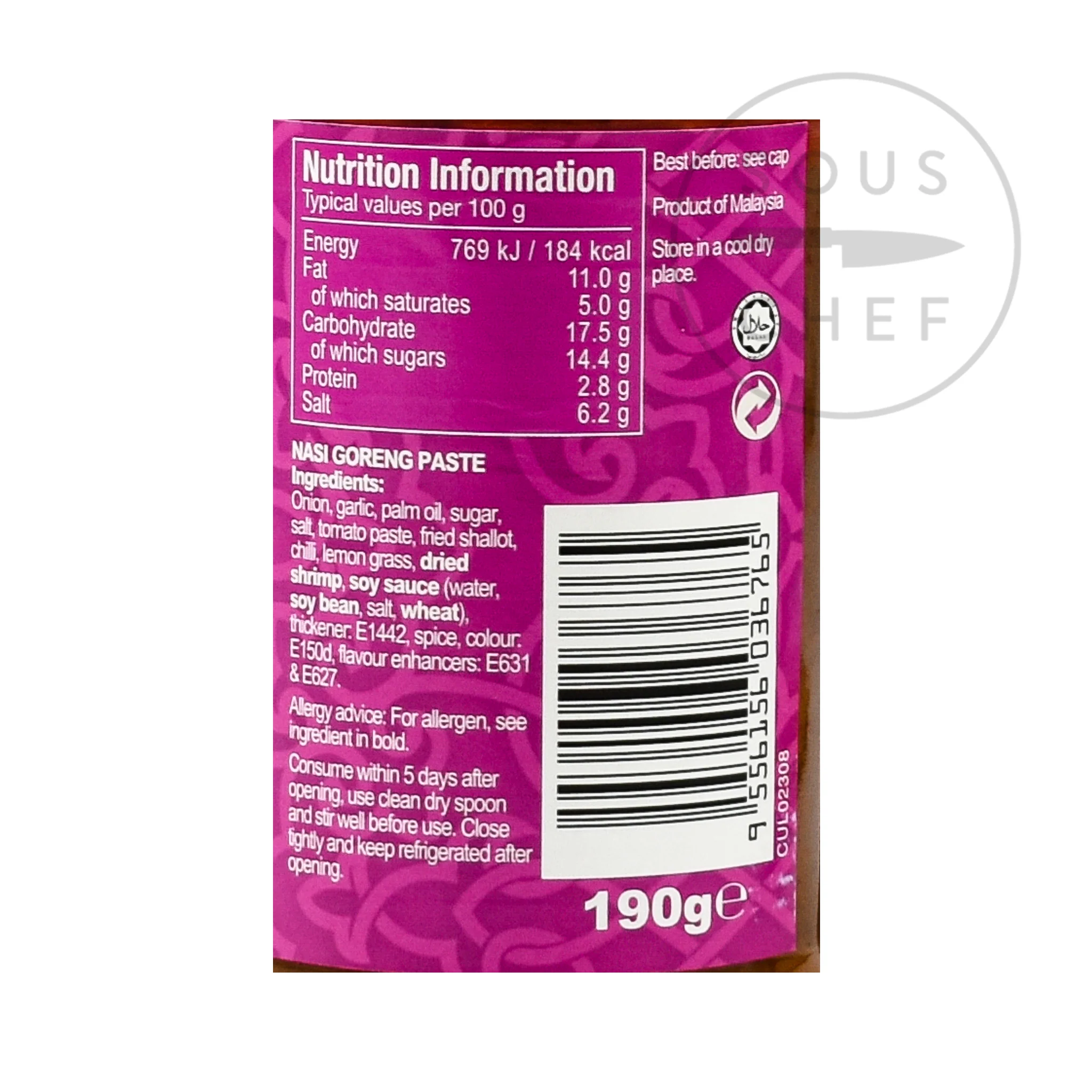 Yeo's Nasi Goreng Paste, 190g - Image 2