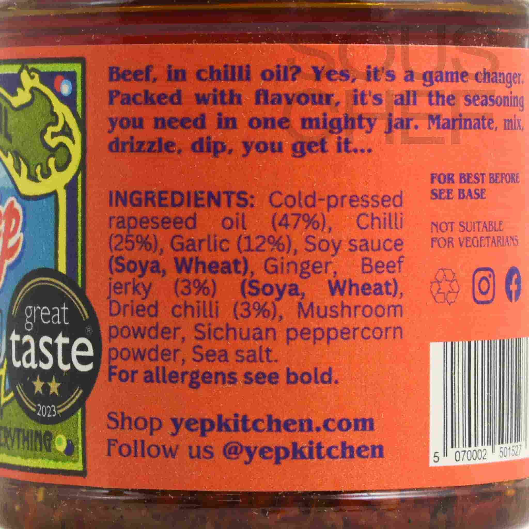 Yep Kitchen Garlic Chilli Oil with Beef, 160g - Image 2